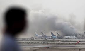 Karachi airport burns (Credit: dawn.com)