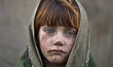 laiba Hazrat, a six-year-old Afghan refugee in Islamabad, Pakistan.