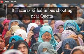 Hazaras mourn bus attack (Credit: twitter.com)