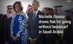 Michelle Obama in Saudi Arabia (Credit: facebook.com)