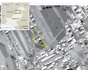 CIA aerial view of OBL compound in Abbotabad (Credit: enwikipedia.org)