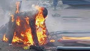 Blasphemy accused burnt in Sita village, Sindh (Credit: Samaa tv)